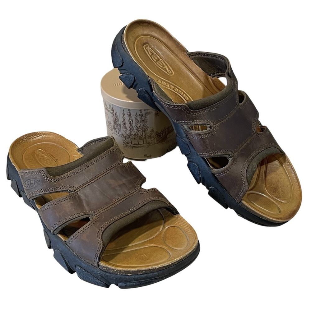 Keen Daytona Slide Leather Sandals Men’s Size 9 Brown Comfort Casual 1012442